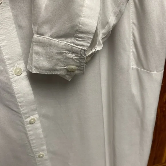 DKNY White Rayon Button-Front Shirt - Picture 6 of 9